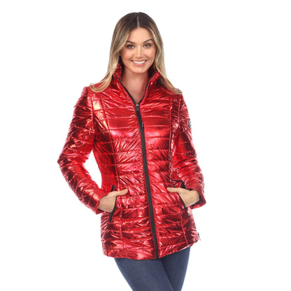 Women's Metallic Puffer Coat - DressbarnCoats & Jackets