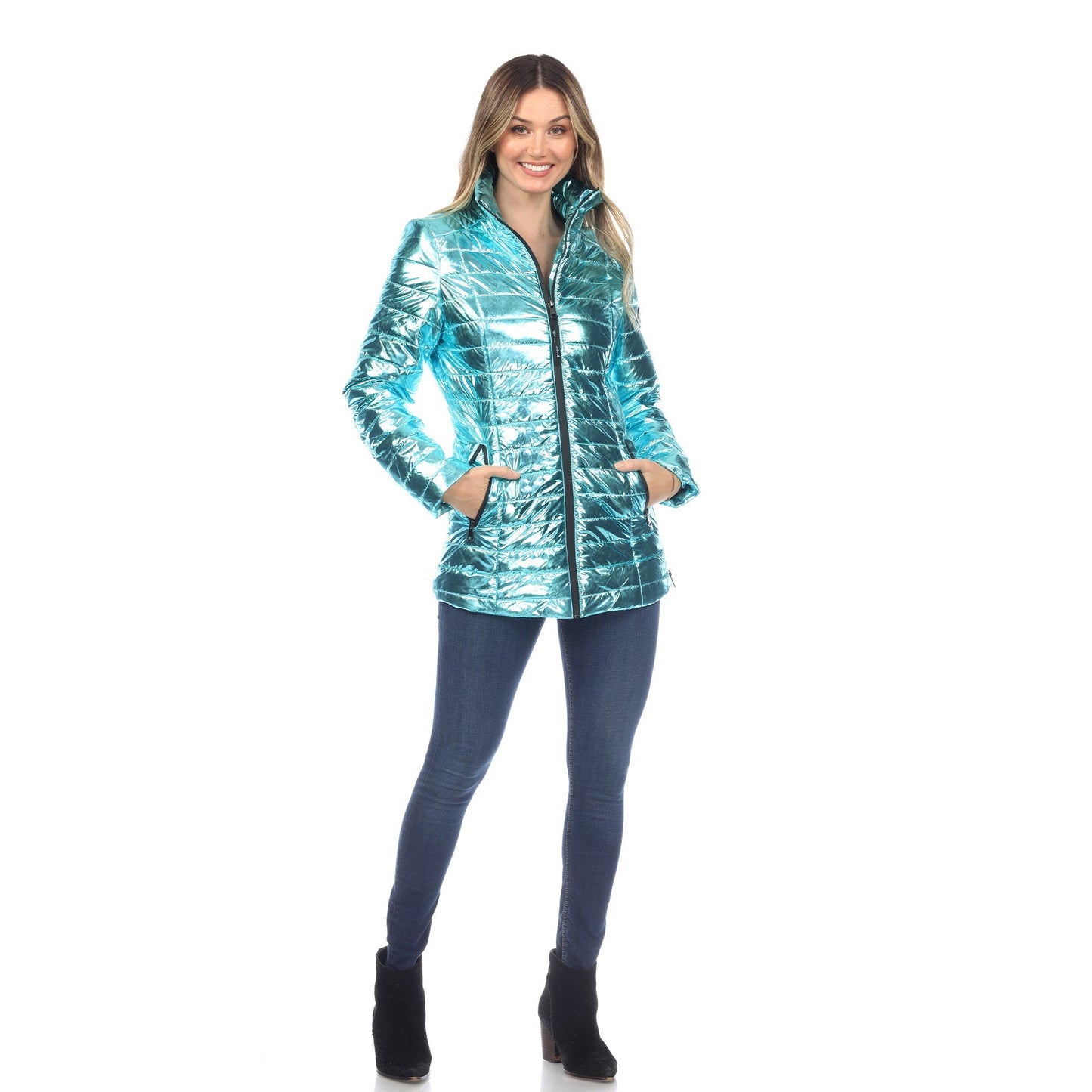 Women's Metallic Puffer Coat