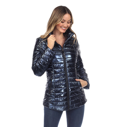 Women's Metallic Puffer Coat - DressbarnCoats & Jackets