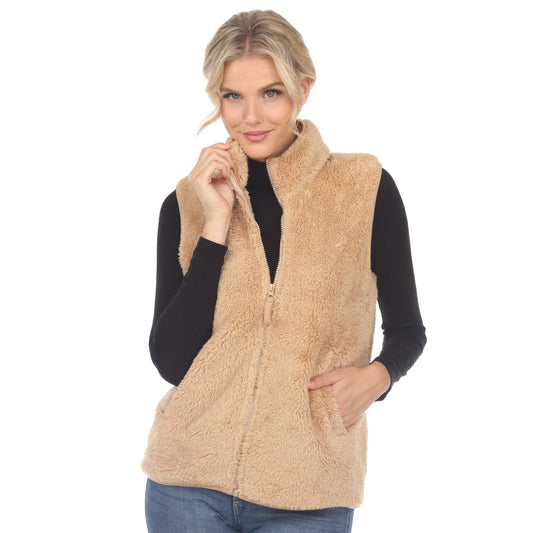 Women's Zip up sherpa vest