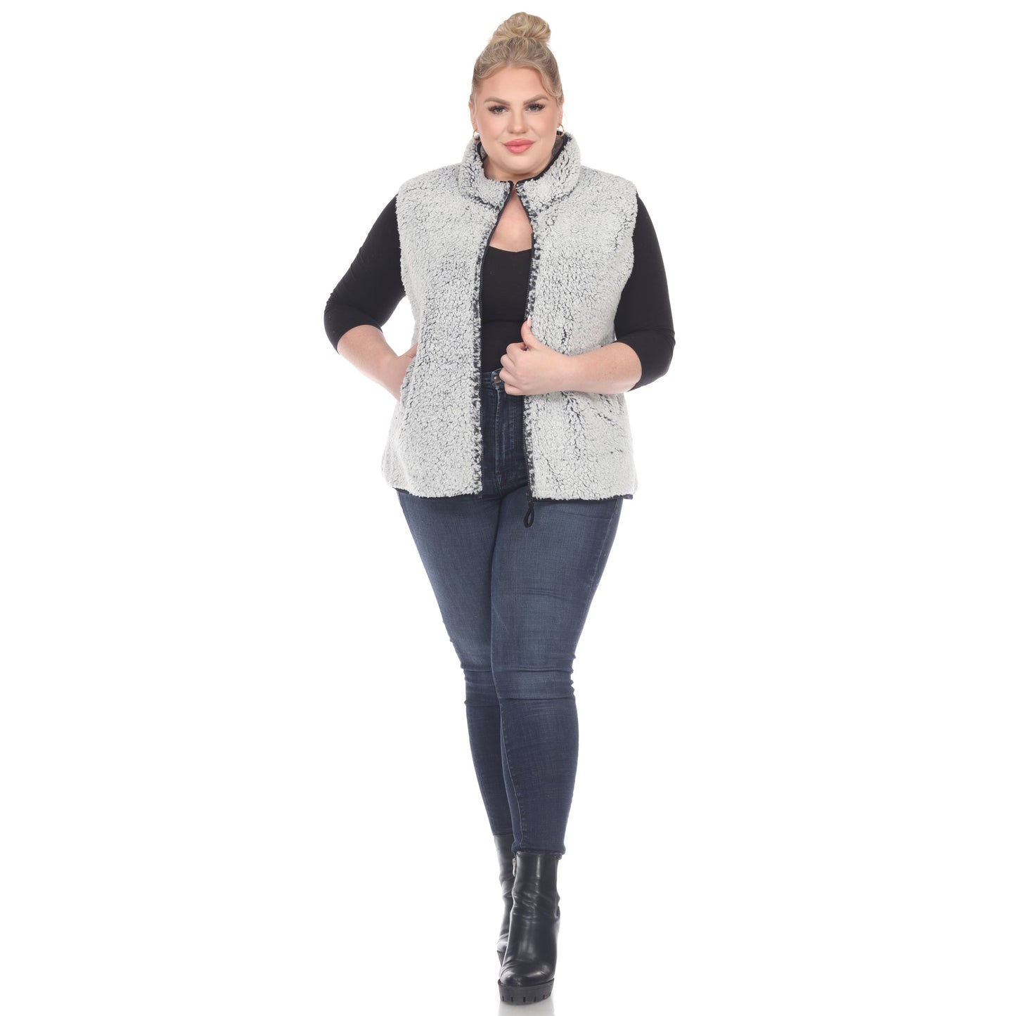 Zip up sherpa vest - Plus