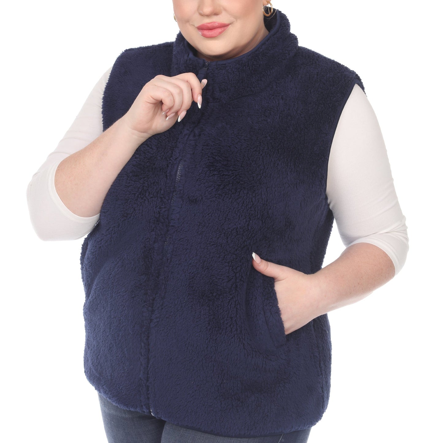 Zip up sherpa vest - Plus