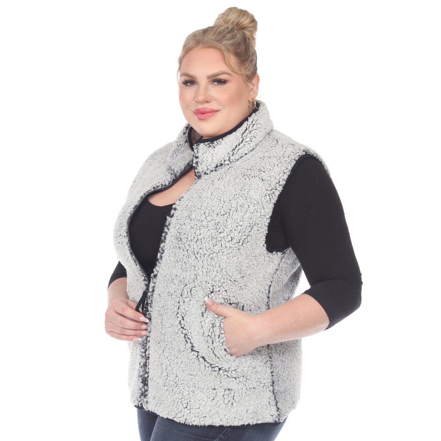 Zip up sherpa vest - Plus