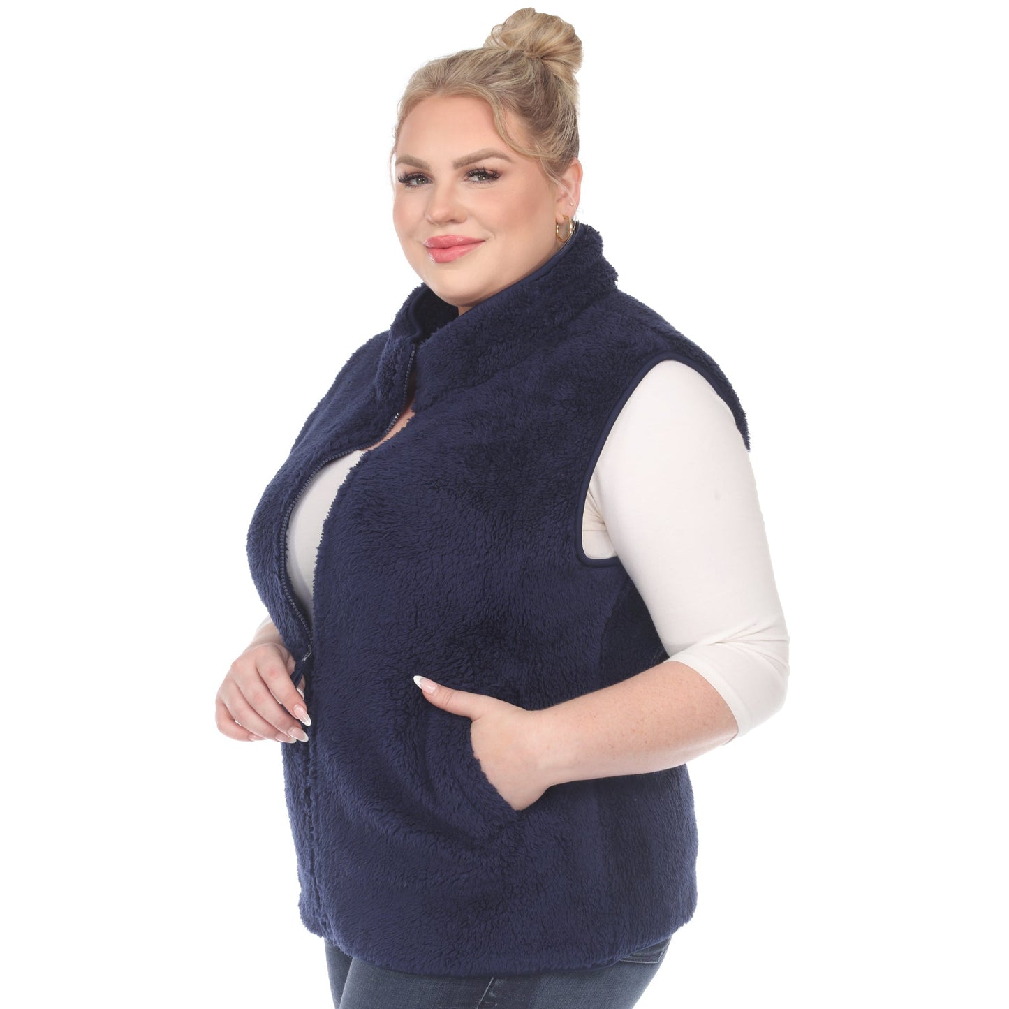 Zip up sherpa vest - Plus